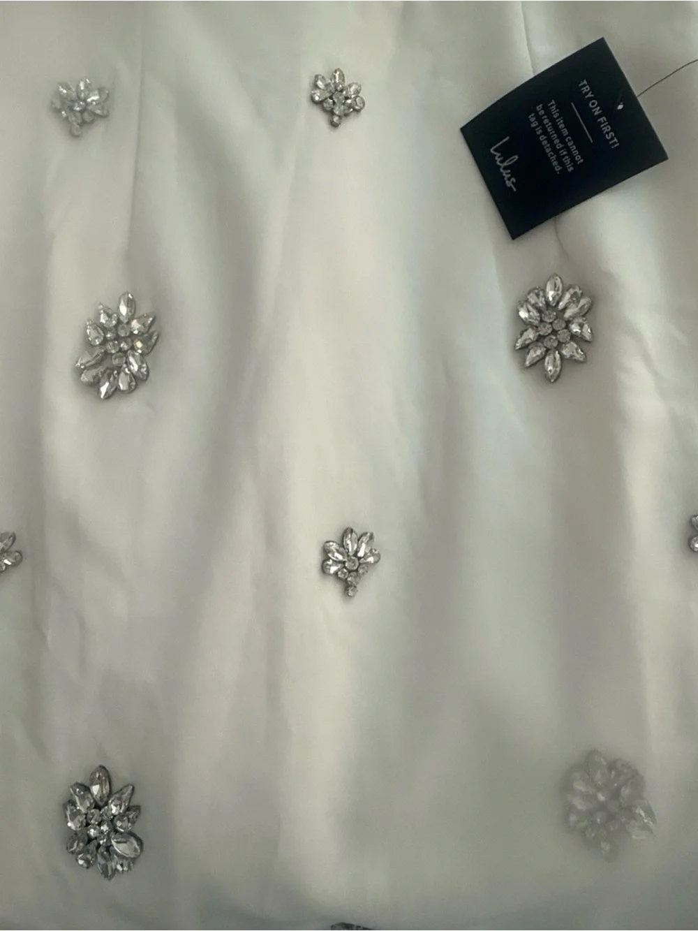 NWT Lulus Completely Regal White Rhinestone Sleeveless Column Maxi Dress medium - Picture 14 of 14